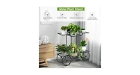 6-Tier Garden Cart Flower Rack Display Decor Pot Plant Holder