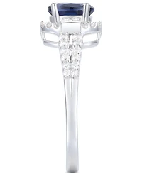 Lab-Grown Blue Sapphire (3/4 ct. t.w.) & Lab-Grown White Sapphire (1/20 ct. t.w.) in Sterling Silver