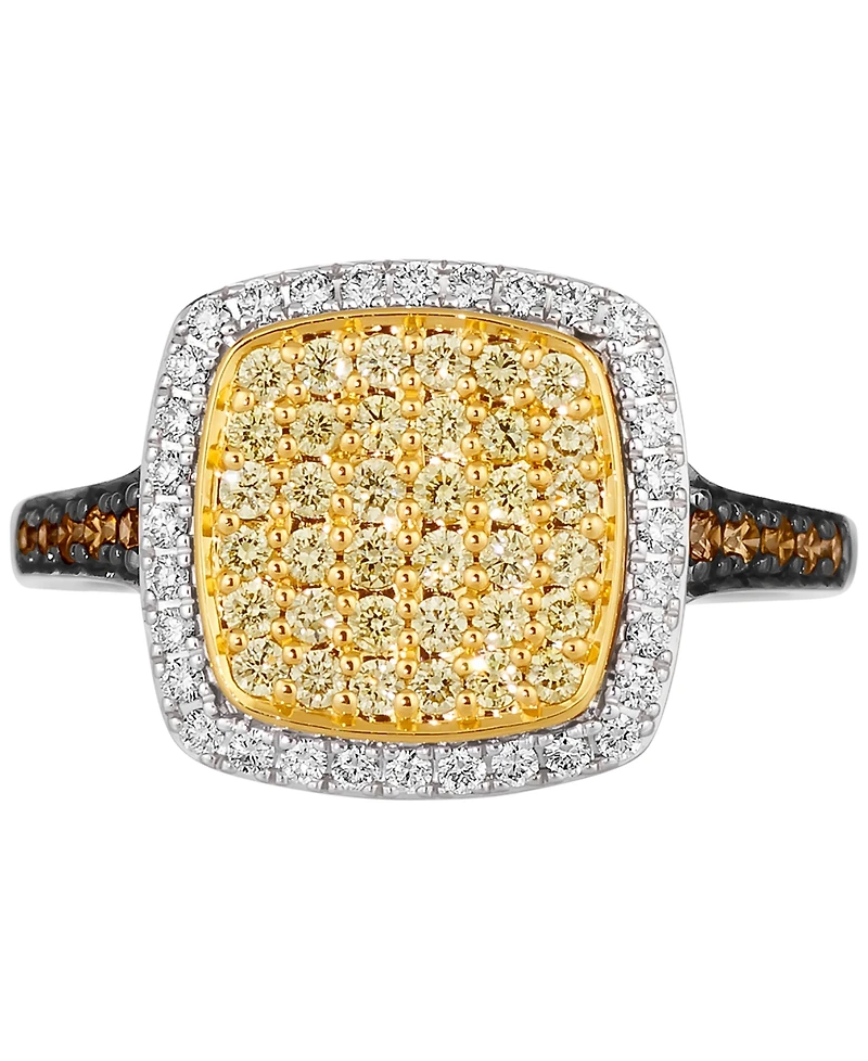 Le Vian Chocolatier Sunny Yellow Diamond, Vanilla Diamond, & Chocolate Diamond Ring (5/8 ct. t.w.) in 14k Two-Tone Gold