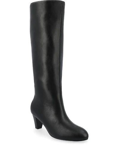Journee Collection Women's Jovey Kitten Heel Tall Boots