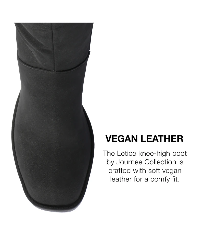 Journee Collection Women's Letice Wide Width Square Toe Platform Knee High Boots