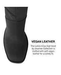 Journee Collection Women's Letice Wide Width Square Toe Platform Knee High Boots