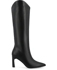 Journee Collection Women's Rehela Pointed Toe Stiletto Knee High Dress Boots