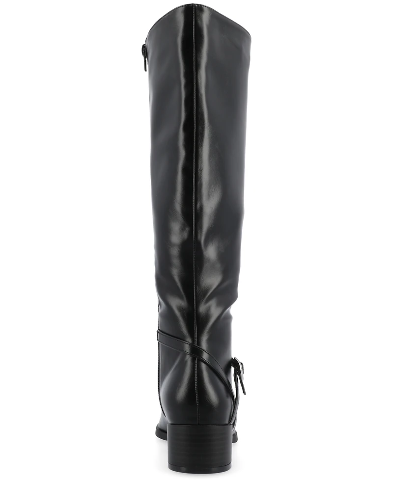 Journee Collection Women's Rhianah Block Heel Knee High Riding Boots