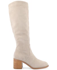 Journee Collection Women's Romilly Wide Width Calf Round Toe Block Heel Knee High Boots