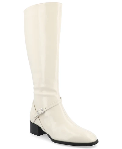 Journee Collection Women's Rhianah Wide Width Block Heel Knee High Riding Boots