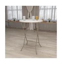 Emma+Oliver 2.63-Foot Round Plastic Bar Height Folding Table