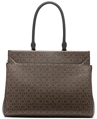 Calvin Klein Becky Signature Triple Compartment Turnlock Convertible Tote