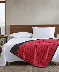 Eddie Bauer Kettle Falls Plaid Cotton Yarn Dye Flannel Reversible Throw, 60 " X 50"