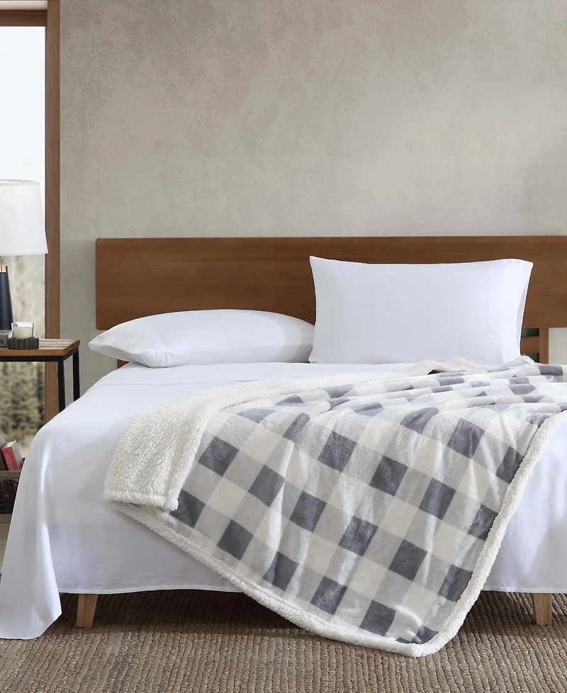 Eddie Bauer Mountain Plaid Ultra Soft Throw, 50" x 60"