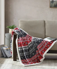 Eddie Bauer Ultra Soft Plush Fleece Reversible Throw, 60" X 50"