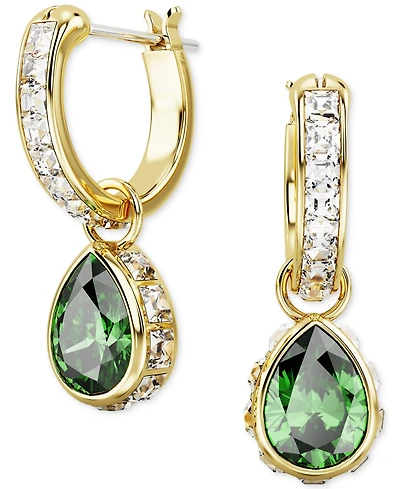 Swarovski Gold-Tone Mixed Crystal Charm Hoop Earrings