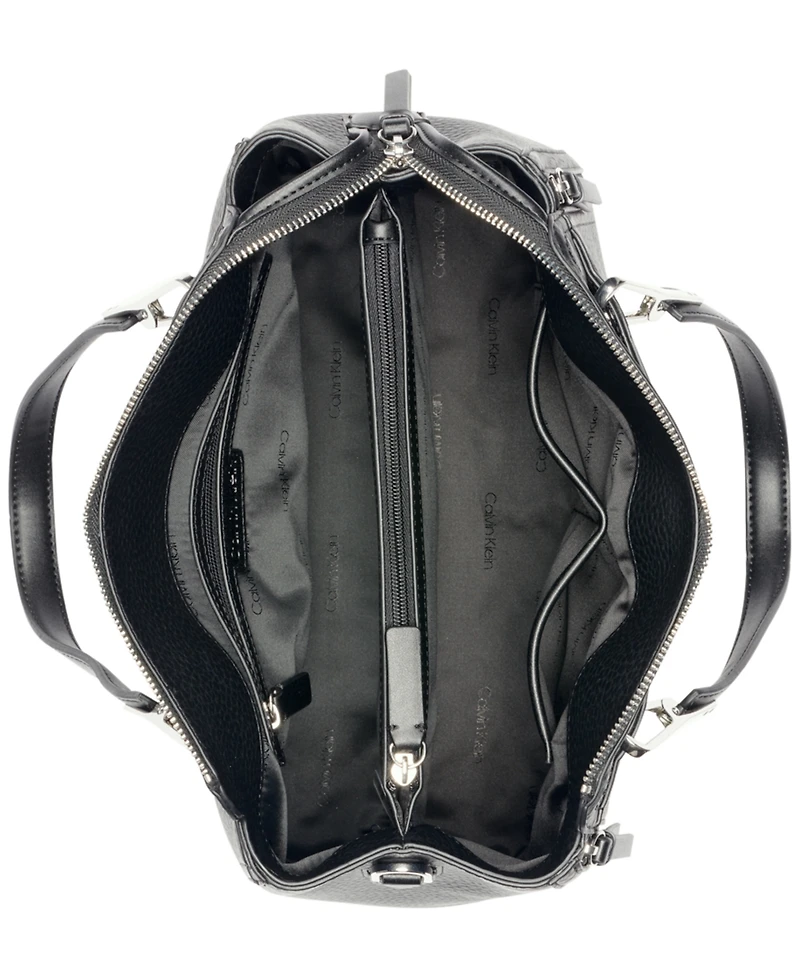 Calvin Klein Garnet Triple Compartment Top Zipper Satchel