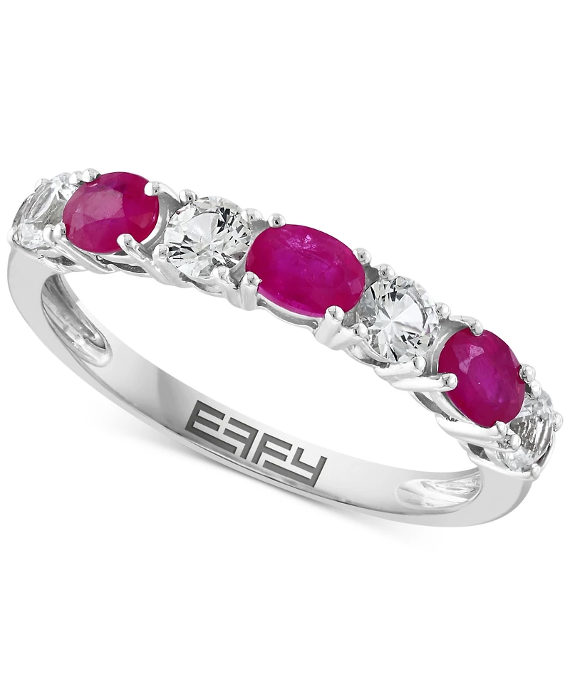 Effy Blue & White Sapphire (1-1/10 ct. t.w.) Band 14k Gold. (Also available Emerald and Ruby)