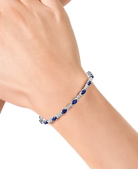 Effy Sapphire (3-1/20 ct. t.w.) & Diamond (1/5 ct. t.w.) Tennis Bracelet in Sterling Silver
