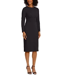 Maggy London Women's Scuba-Crepe Gathered Midi Dress