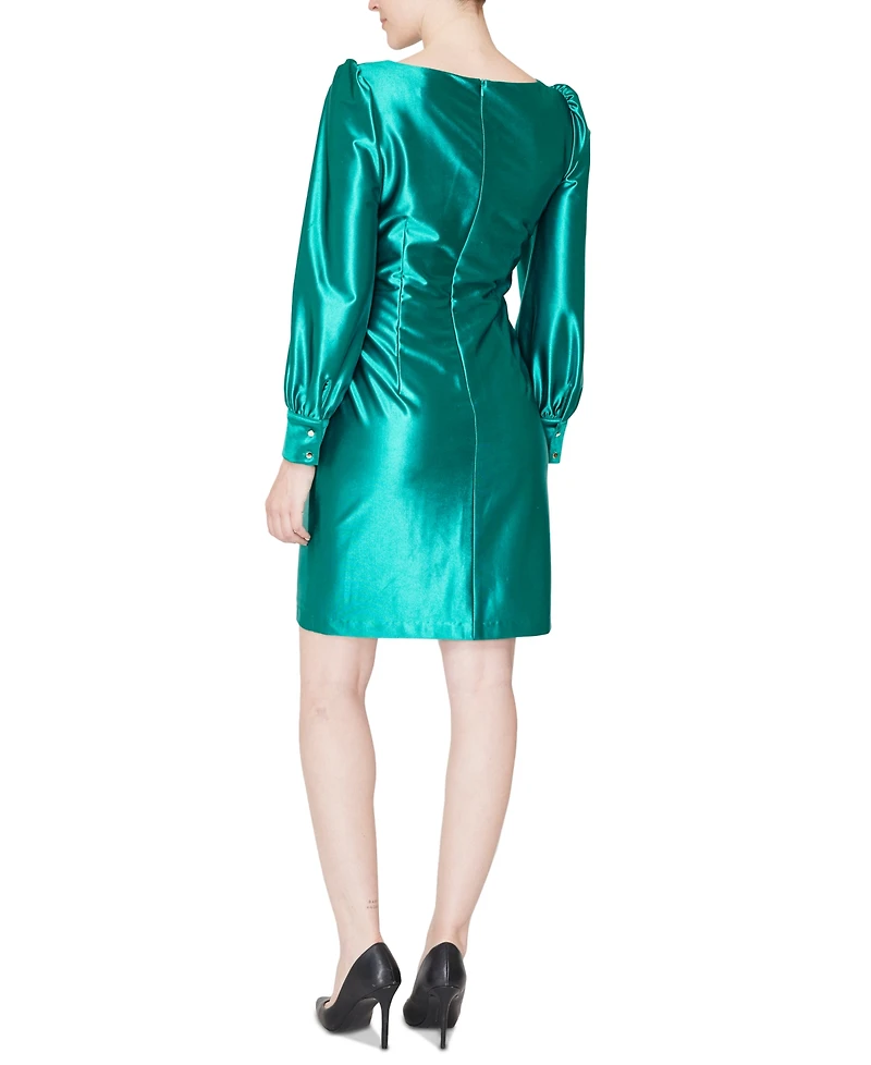 julia jordan Women's Shine Boat-Neck Side-Knot Mini Dress