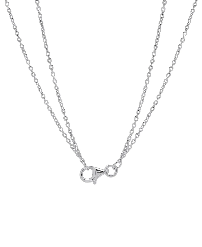 Diamond Circle & Heart 18" Layered Pendant Necklace (1/4 ct. t.w.) in Sterling Silver