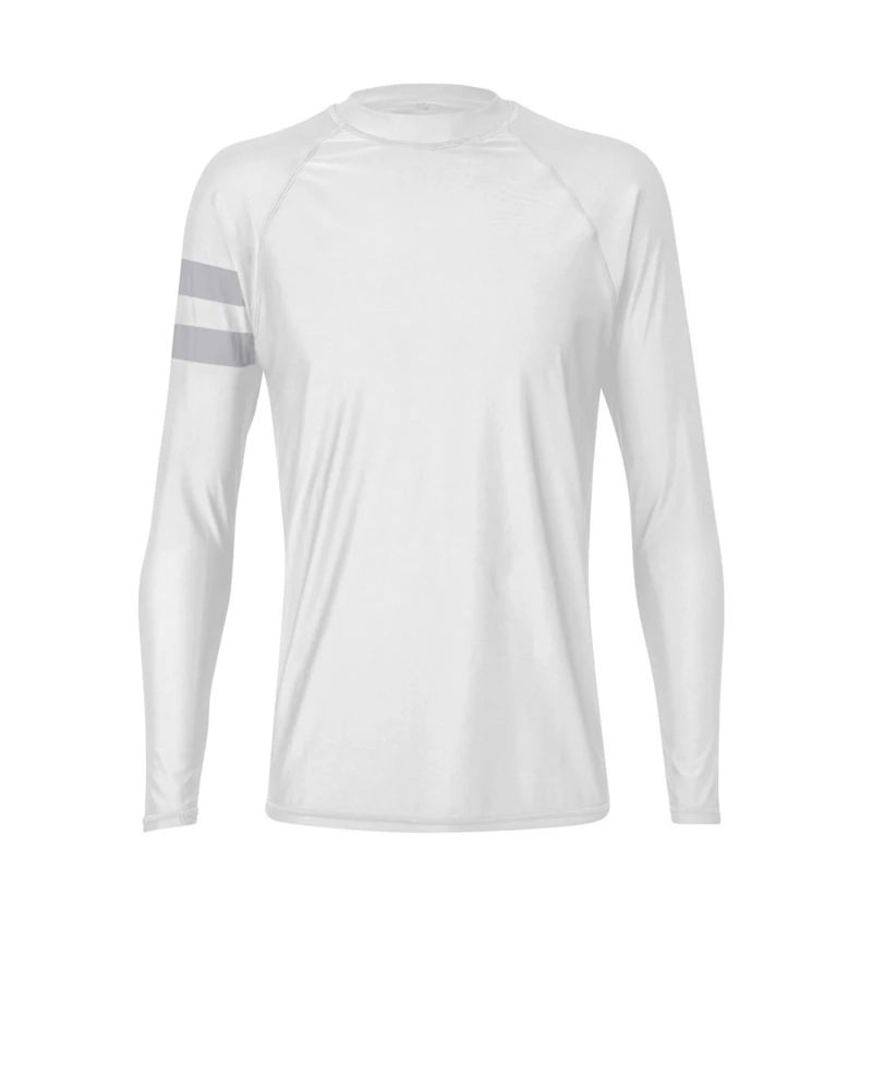 Men's White Arm Band Ls Rash Top
