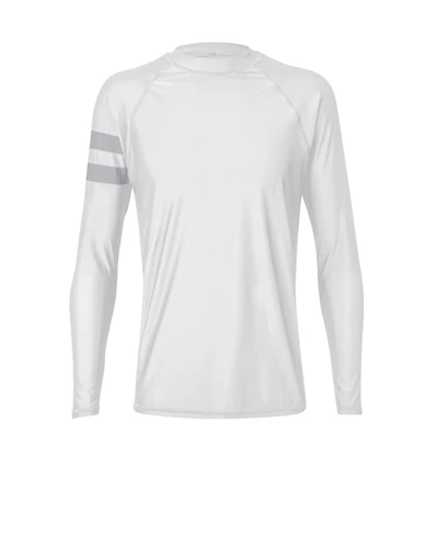 Men's White Arm Band Ls Rash Top