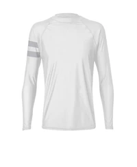 Men's White Arm Band Ls Rash Top