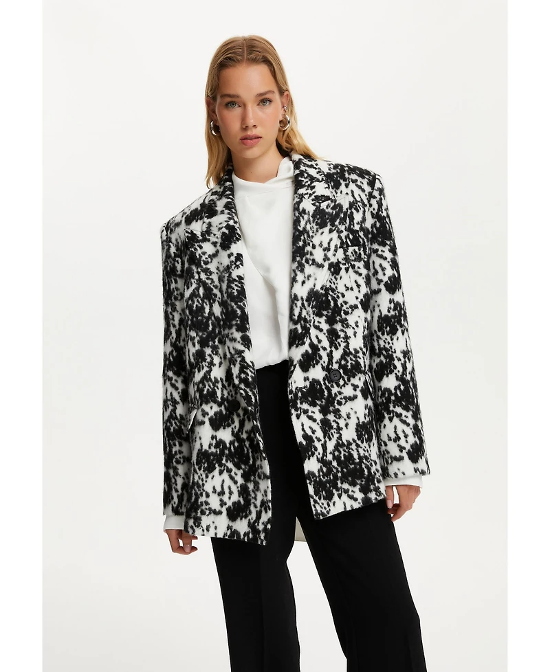 Women's Printed Double Breasted Jacket