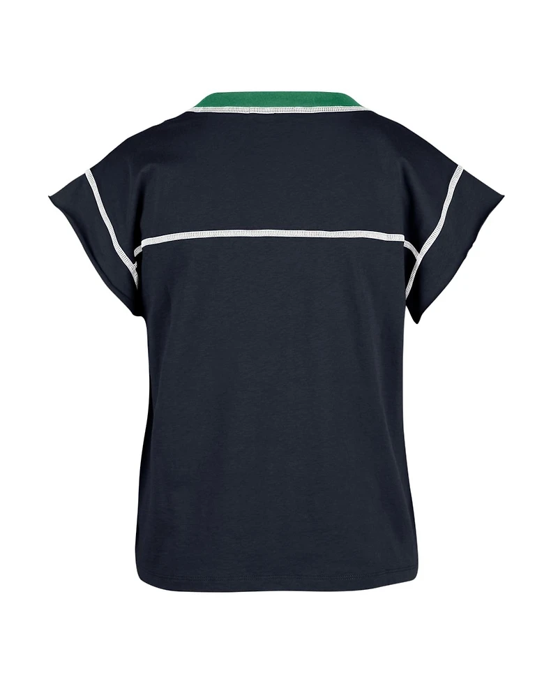 Women's '47 Brand Navy Notre Dame Fighting Irish Sound Up Maya Cutoff T-shirt
