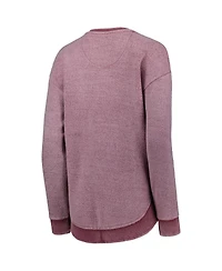 Women's Pressbox Garnet Distressed Florida State Seminoles Ponchoville Pullover Sweatshirt