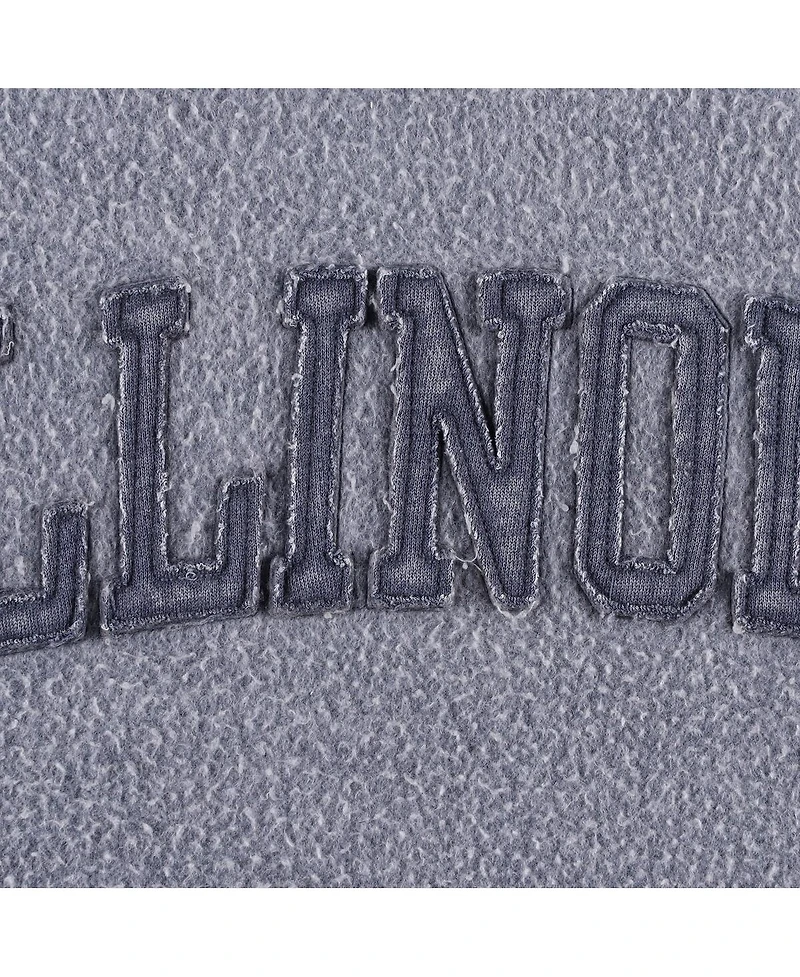 Women's Pressbox Navy Distressed Illinois Fighting Illini Ponchoville Pullover Sweatshirt