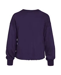 Women's '47 Brand Purple Distressed Lsu Tigers Bottom Line Parkway Long Sleeve T-shirt