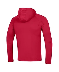 Men's Under Armour Red Maryland Terrapins 2023 Sideline Tech Hooded Raglan Long Sleeve T-shirt