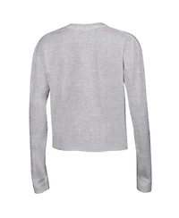 Women's Champion Gray Georgia Bulldogs Boyfriend Cropped Long Sleeve T-shirt