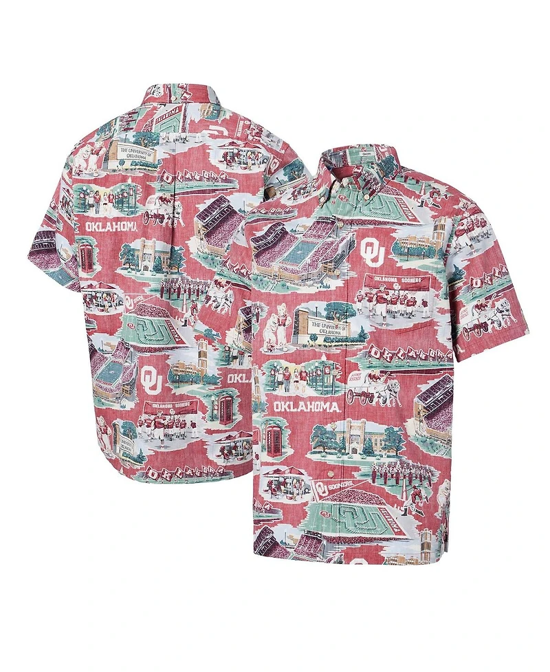Men's Reyn Spooner Crimson Oklahoma Sooners Scenic Button-Down Shirt