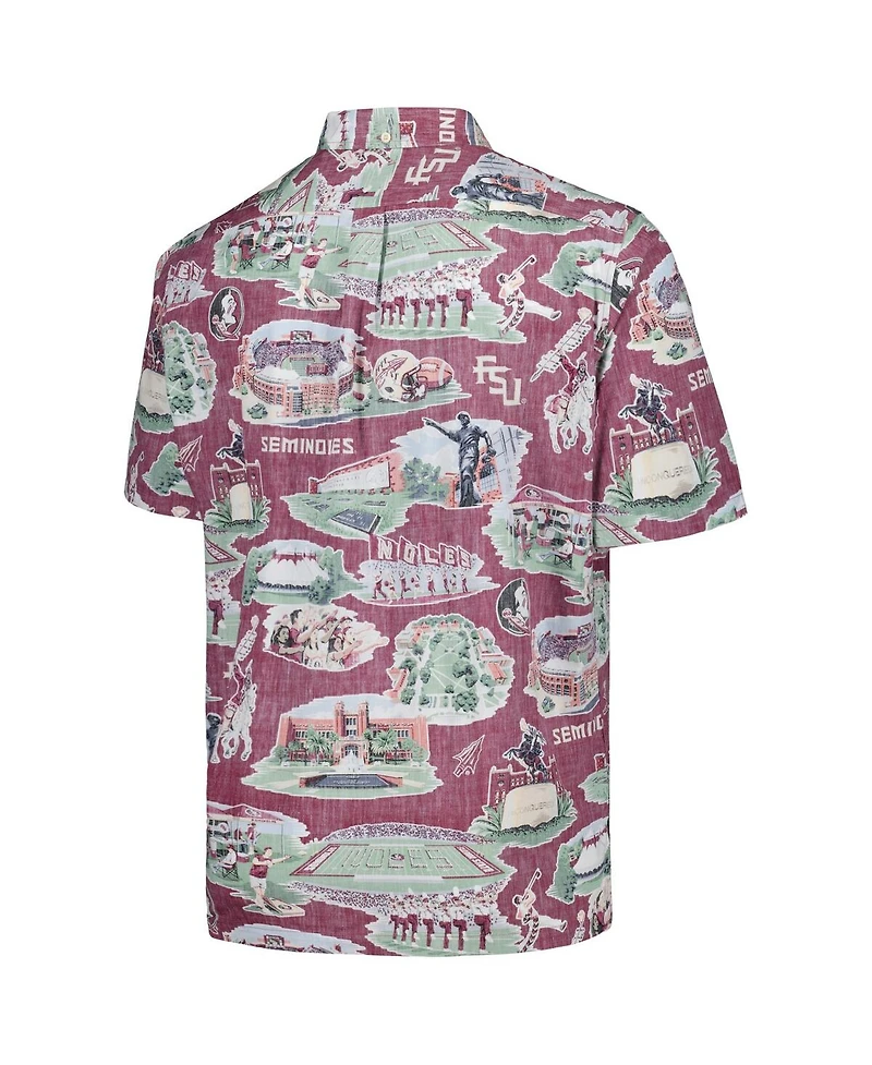 Men's Reyn Spooner Garnet Florida State Seminoles Scenic Button-Down Shirt