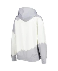 Women's Gameday Couture White, Gray Distressed Texas A&M Aggies For the Fun Double Dip-Dyed Pullover Hoodie
