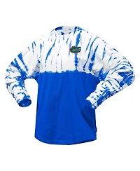Women's Royal Florida Gators Tie-Dye Long Sleeve Jersey T-shirt