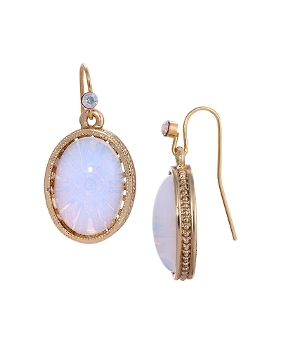 2028 Glass Oval Drop Earrings