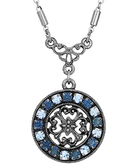 2028 Crystal Round Pendant Necklace