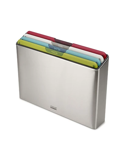 Joseph Joseph Folio Icon Steel 4-Piece Chopping Board Set with Stainless-Steel Storage Case