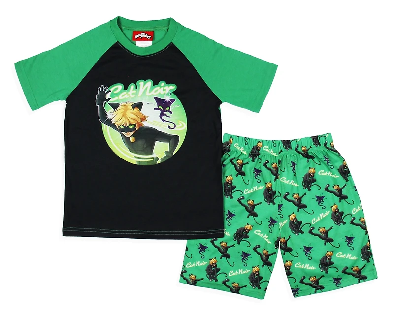 Miraculous: Tales of Ladybug Big Boys Cat Noir 2-Piece Pajama Set Sleepwear