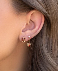 Girls Crew Color Crystal Spiderman Mismatch Stud & Drop Earrings
