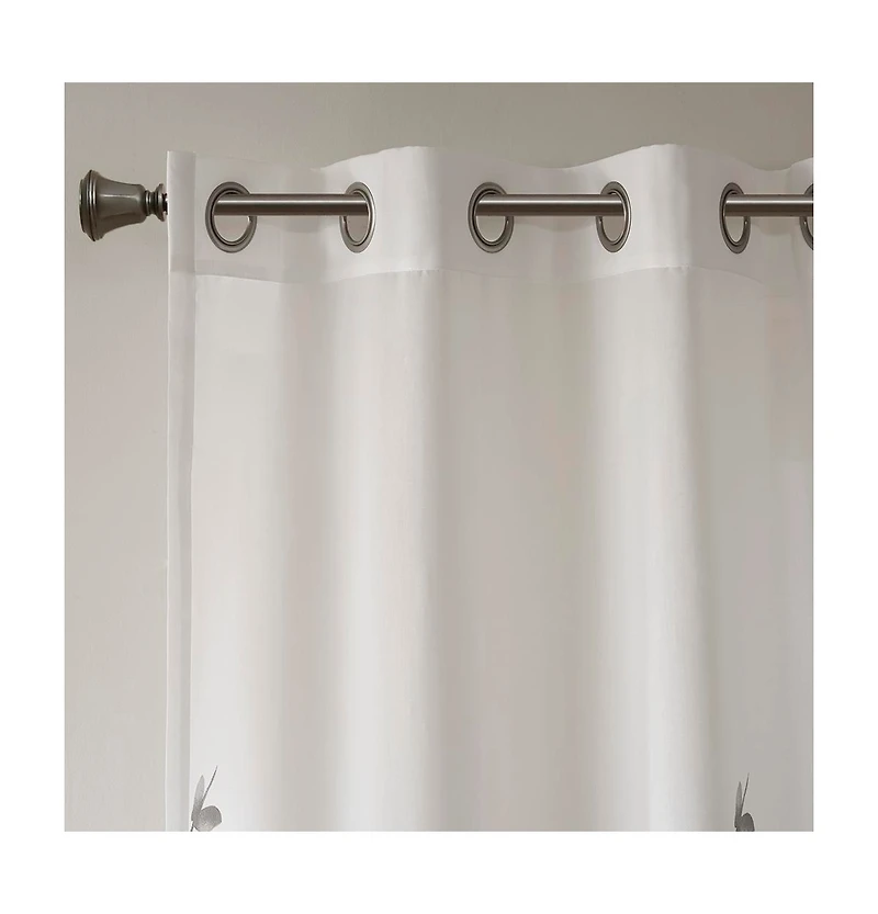 Cecily Burnout Printed 2 sheer Window Curtain, 84 inches long Curtain Panels set, Width 50 curtains for Bedroom and Living Room, Easy To Hang,