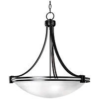 Deco Oil Rubbed Bronze Pendant Chandelier 24.25" Wide Modern White Marbled Bowl Glass 5-Light Fixture Dining Room House Foyer Entryway Kitchen Be