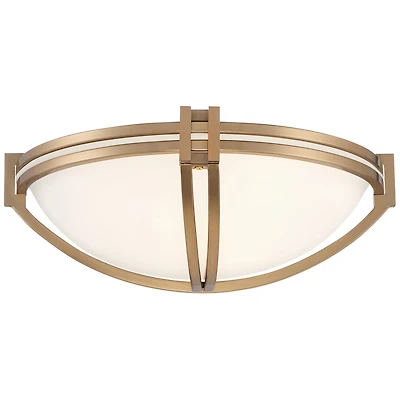Possini Euro Design Deco Modern Wall Sconce Lighting Soft Gold Hardwired 13 3/4" Fixture White Milky Marbleized Glass Shade for Bedroom Bathroom Vanit