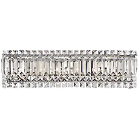 Possini Euro Design Crystal Columns Modern Wall Light Chrome 23" Light Bar Fixture for Bedroom Bathroom Vanity Reading Living Room Hallway House