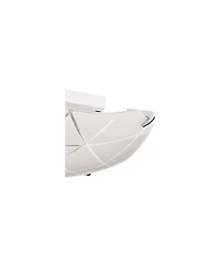 Lattice Modern Close To Ceiling Light Flush Mount Fixture 13.75" Wide Chrome Silver Frosted Glass Bowl Shade for Bedroom Hallway Living Room Dini