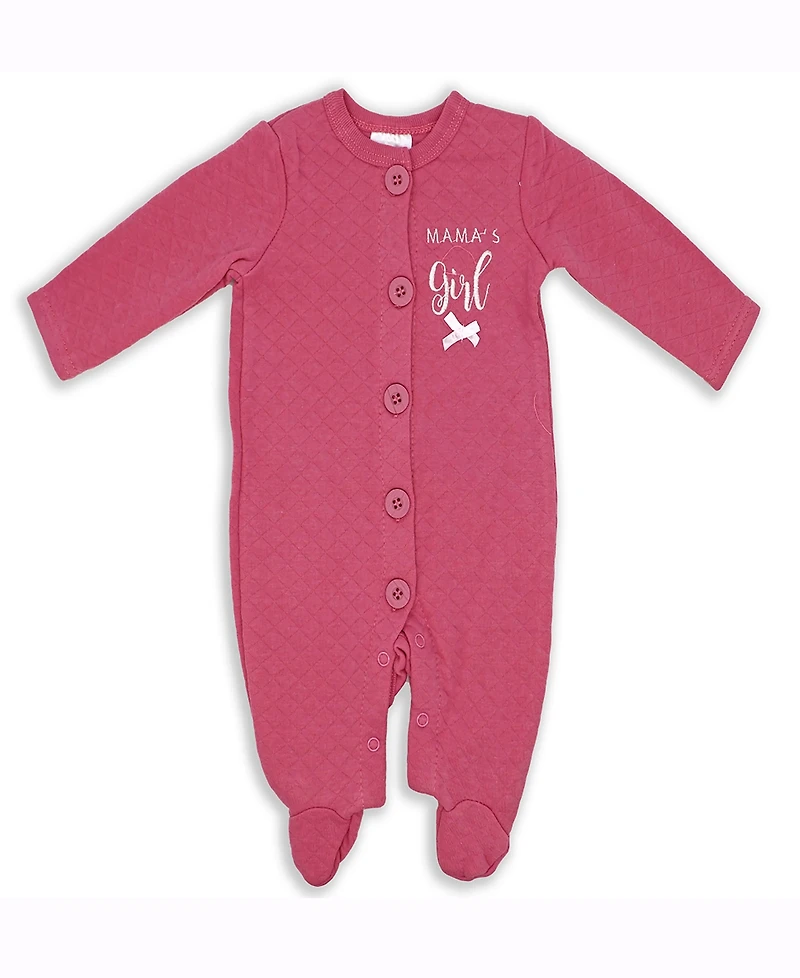 Baby Mode Baby Girls Mama's Girl Quilted Footie