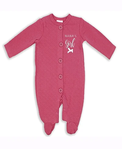 Baby Mode Baby Girls Mama's Girl Quilted Footie