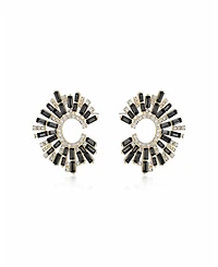 Ettika Opulent Crystal Stardust 18K Gold Plated Open Circle Earrings
