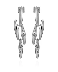 Vince Camuto Silver-Tone Glass Stone Chandelier Drop Earrings